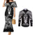 New Zealand Te Reo Maori Couples Matching Mermaid Dress and Long Sleeve Button Shirts Kia Kaha Maori Language Week Black Style LT9 Black - Polynesian Pride