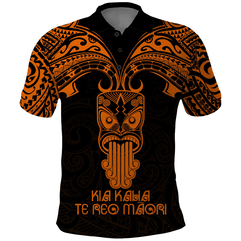 Personalised New Zealand Te Reo Maori Polo Shirt Kia Kaha Maori Language Week Gold Style LT9 Gold - Polynesian Pride