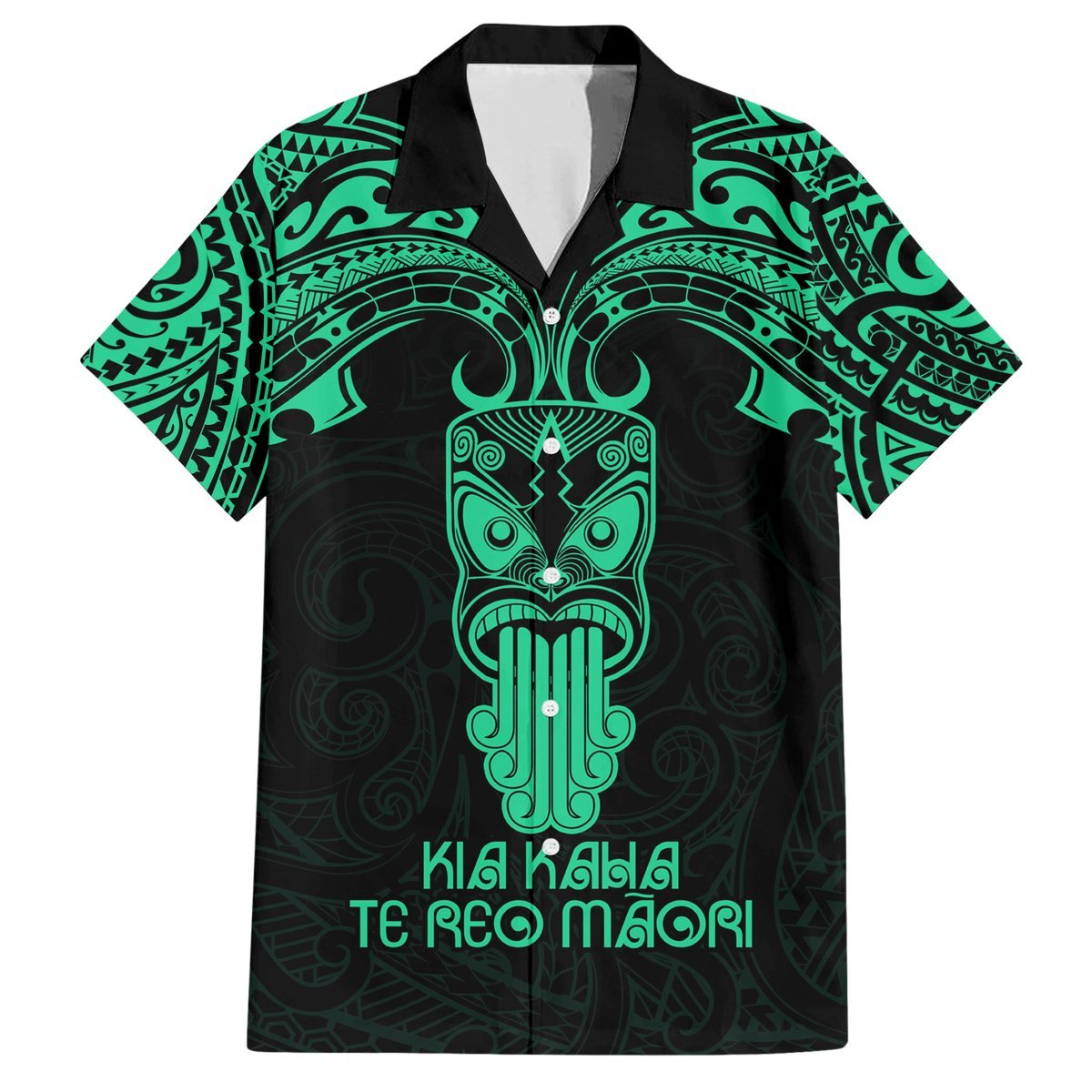 Personalised New Zealand Te Reo Maori Hawaiian Shirt Kia Kaha Maori Language Week Green Style LT9 Green - Polynesian Pride