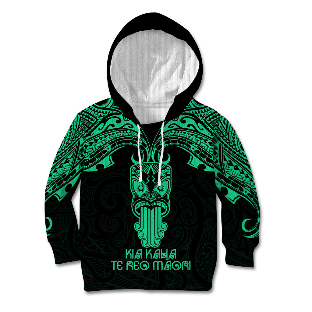 Personalised New Zealand Te Reo Maori Kid Hoodie Kia Kaha Maori Language Week Green Style LT9 Green - Polynesian Pride