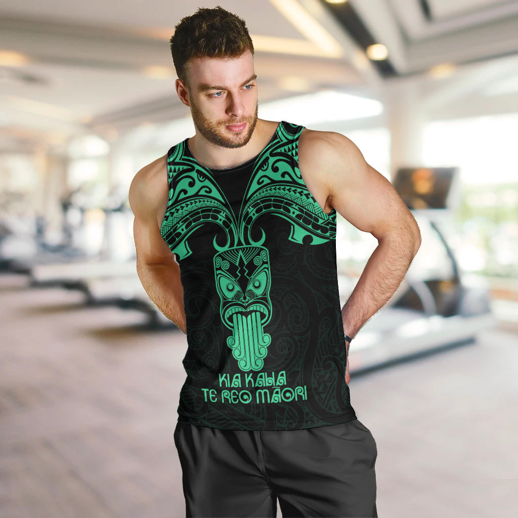 Personalised New Zealand Te Reo Maori Men Tank Top Kia Kaha Maori Language Week Green Style LT9 Green - Polynesian Pride