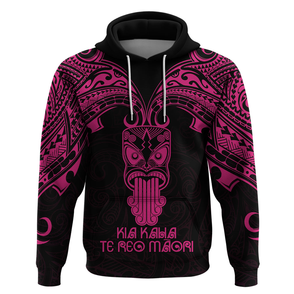 Personalised New Zealand Te Reo Maori Hoodie Kia Kaha Maori Language Week Pink Style LT9 Pink - Polynesian Pride