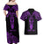 Personalised New Zealand Te Reo Maori Couples Matching Off Shoulder Maxi Dress and Hawaiian Shirt Kia Kaha Maori Language Week Purple Style LT9 - Polynesian Pride