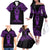 Personalised New Zealand Te Reo Maori Family Matching Off Shoulder Long Sleeve Dress and Hawaiian Shirt Kia Kaha Maori Language Week Purple Style LT9 - Polynesian Pride