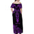 Personalised New Zealand Te Reo Maori Off Shoulder Maxi Dress Kia Kaha Maori Language Week Purple Style LT9 - Polynesian Pride