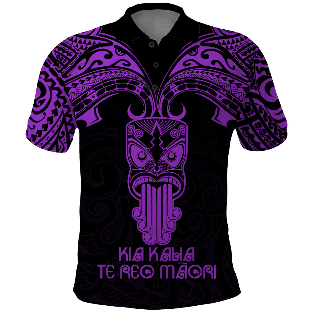 Personalised New Zealand Te Reo Maori Polo Shirt Kia Kaha Maori Language Week Purple Style LT9 Purple - Polynesian Pride