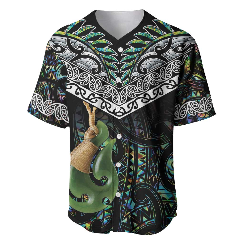 Personalised Maori Manaia Baseball Jersey New Zealand Tribal Hei Matau Papua Shell LT9 Green - Polynesian Pride