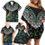 Personalised Maori Manaia Family Matching Off Shoulder Short Dress and Hawaiian Shirt New Zealand Tribal Hei Matau Papua Shell