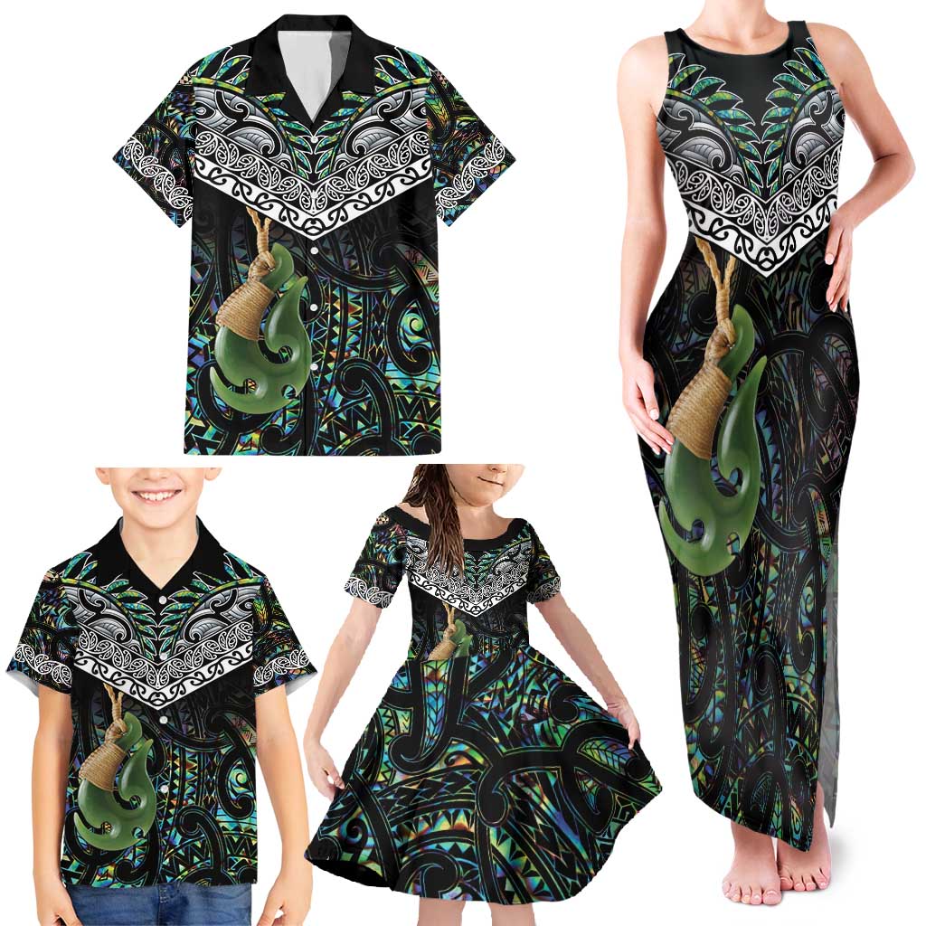 Personalised Maori Manaia Family Matching Tank Maxi Dress and Hawaiian Shirt New Zealand Tribal Hei Matau Papua Shell