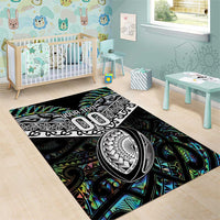 Custom New Zealand Area Rug Maori Rugby Tattoo Papua Shell LT9 - Polynesian Pride