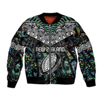 Custom New Zealand Bomber Jacket Maori Rugby Tattoo Papua Shell LT9 Unisex Green - Polynesian Pride