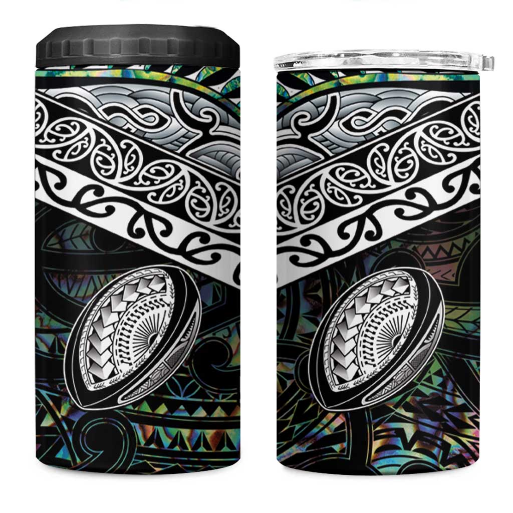 Custom New Zealand 4 in 1 Can Cooler Tumbler Maori Rugby Tattoo Papua Shell LT9 One Size: 16 oz Green - Polynesian Pride