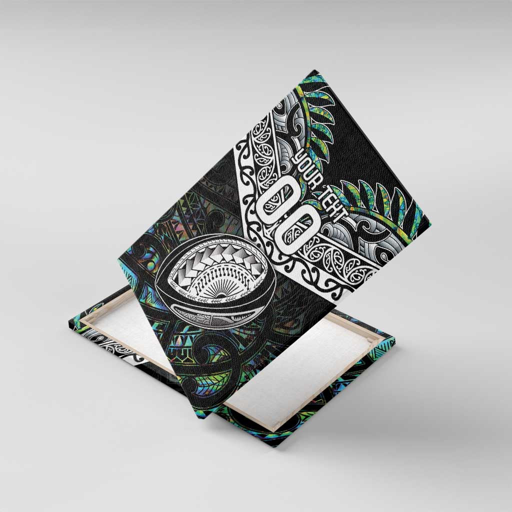 Custom New Zealand Canvas Wall Art Maori Rugby Tattoo Papua Shell LT9 With Frame Green - Polynesian Pride