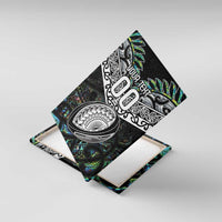 Custom New Zealand Canvas Wall Art Maori Rugby Tattoo Papua Shell LT9 With Frame Green - Polynesian Pride