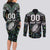 Custom New Zealand Couples Matching Long Sleeve Bodycon Dress and Long Sleeve Button Shirt Maori Rugby Tattoo Papua Shell