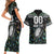 Custom New Zealand Couples Matching Short Sleeve Bodycon Dress and Hawaiian Shirt Maori Rugby Tattoo Papua Shell