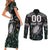 Custom New Zealand Couples Matching Short Sleeve Bodycon Dress and Long Sleeve Button Shirt Maori Rugby Tattoo Papua Shell