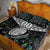 Custom New Zealand Quilt Bed Set Maori Rugby Tattoo Papua Shell