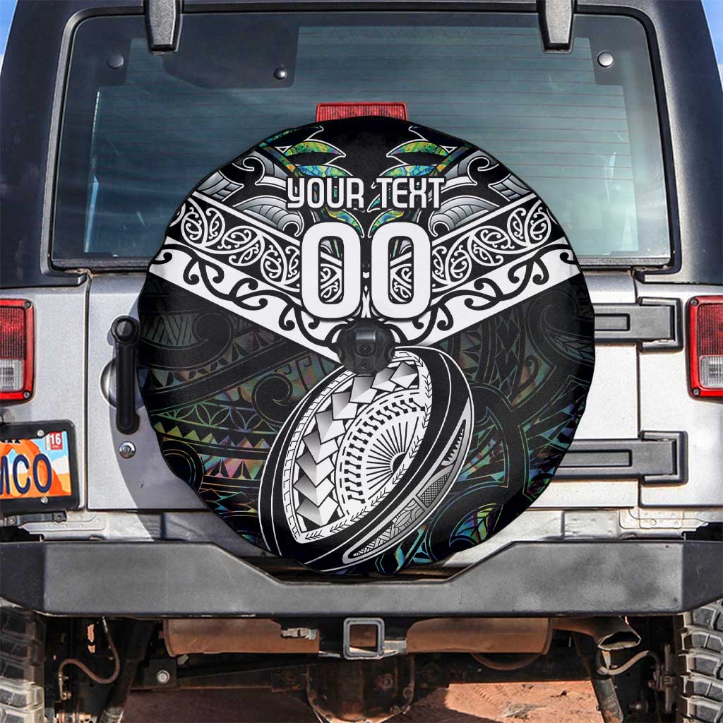 Custom New Zealand Spare Tire Cover Maori Rugby Tattoo Papua Shell