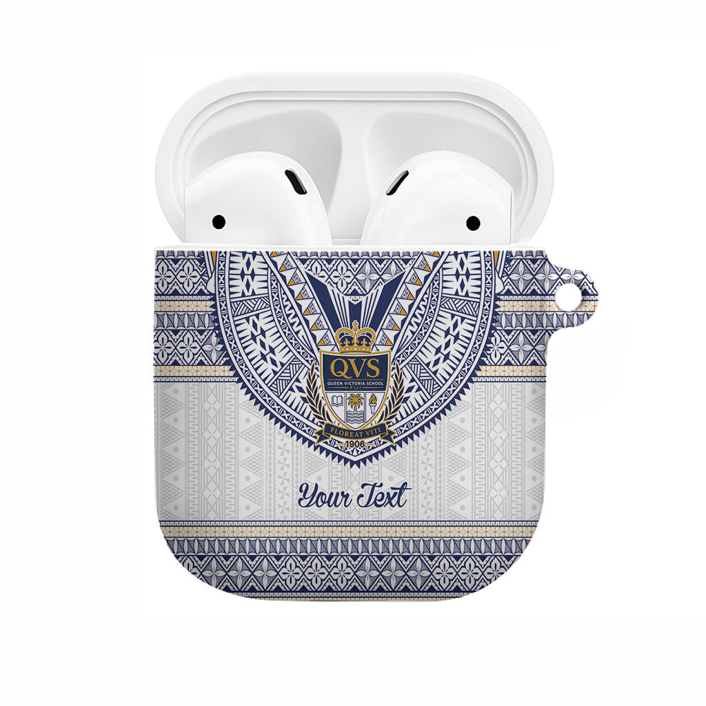 Fiji Queen Victoria School Personalised AirPods Case QVS 120 Years Queen Victoria Alumni Legacy LT9 White - Polynesian Pride