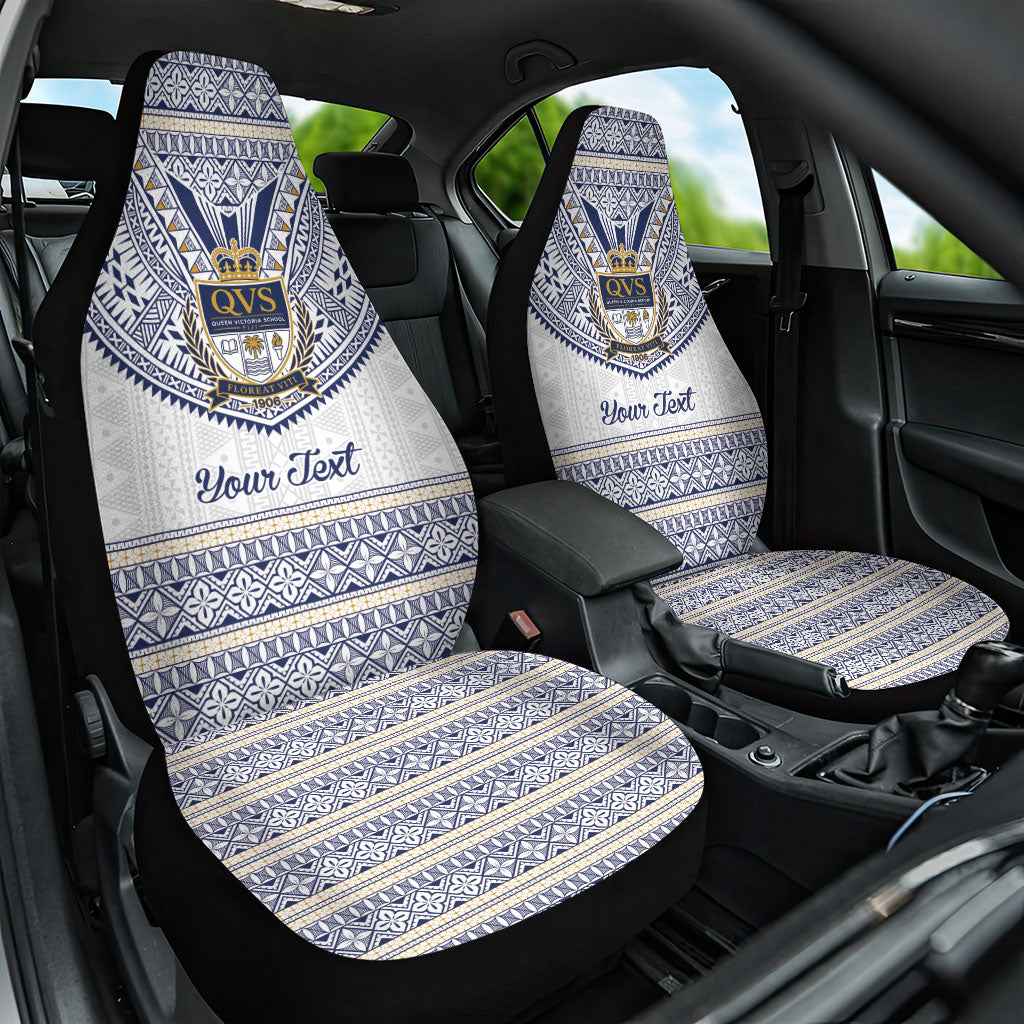 Fiji Queen Victoria School Personalised Car Seat Cover QVS 120 Years Queen Victoria Alumni Legacy LT9 One Size White - Polynesian Pride