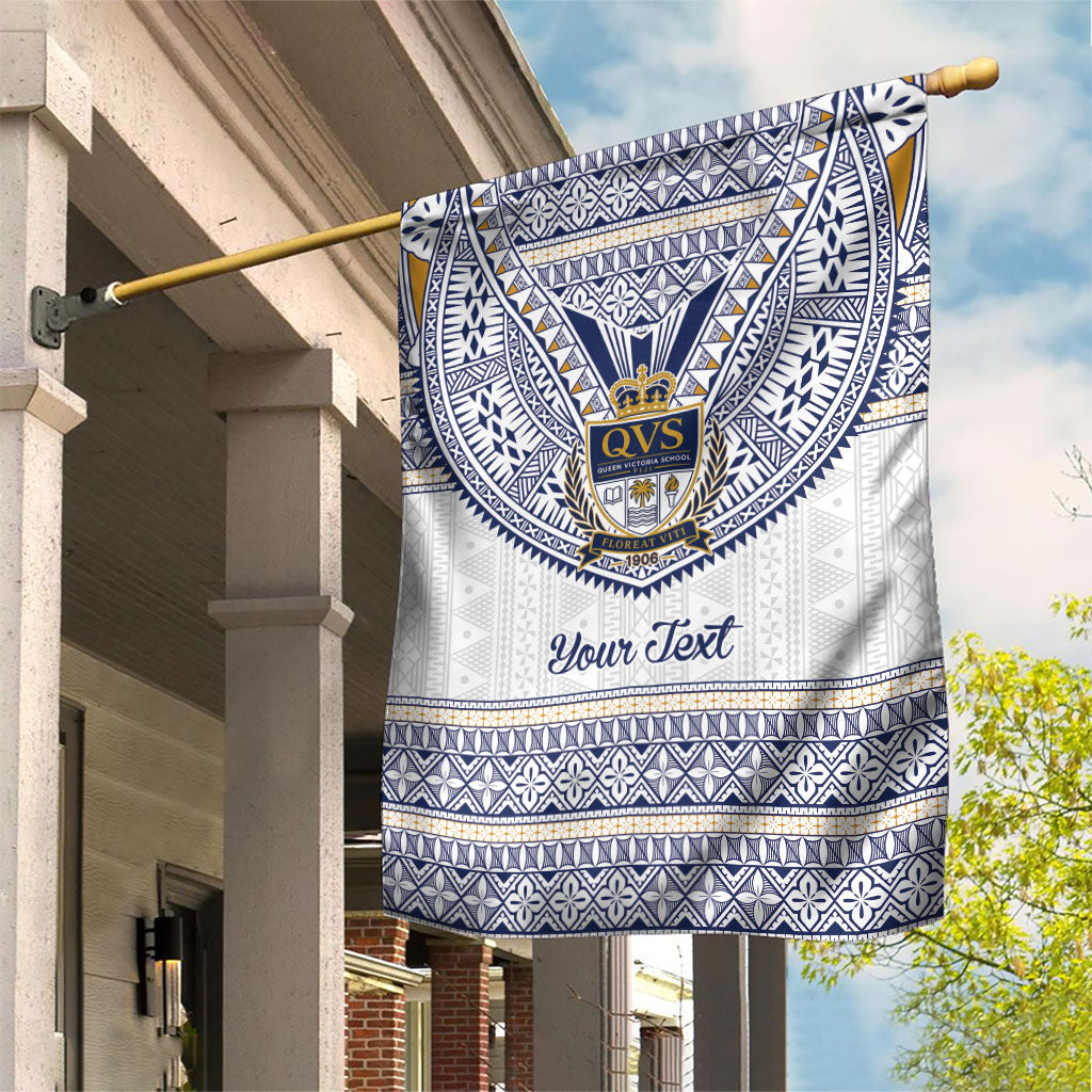 Fiji Queen Victoria School Personalised Garden Flag QVS 120 Years Queen Victoria Alumni Legacy LT9 House Flag White - Polynesian Pride