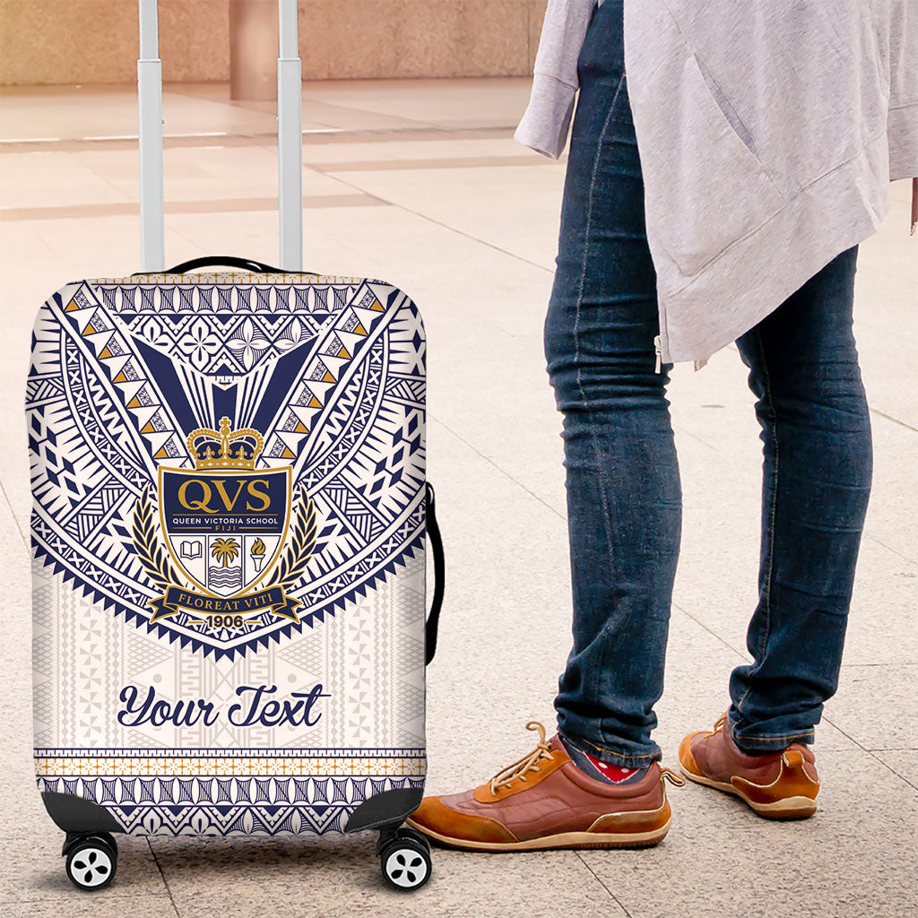 Fiji Queen Victoria School Personalised Luggage Cover QVS 120 Years Queen Victoria Alumni Legacy LT9 White - Polynesian Pride