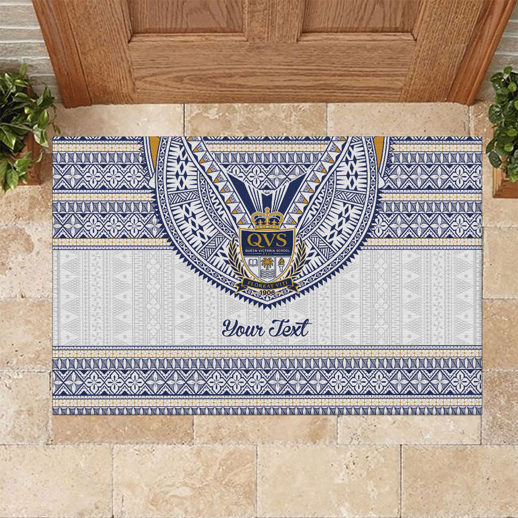 Fiji Queen Victoria School Personalised Rubber Doormat QVS 120 Years Queen Victoria Alumni Legacy LT9 White - Polynesian Pride