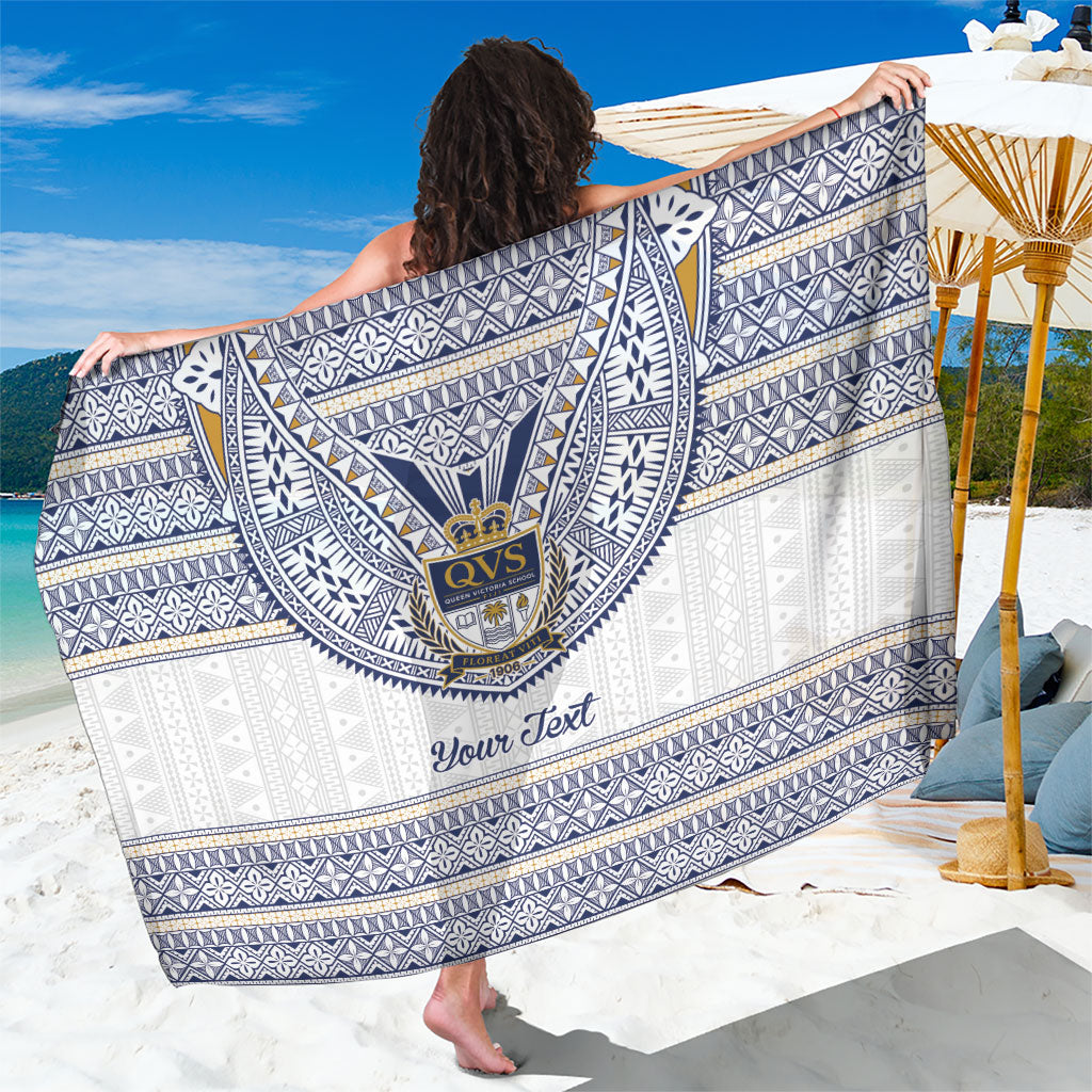 Fiji Queen Victoria School Personalised Sarong QVS 120 Years Queen Victoria Alumni Legacy LT9 One Size 44 x 66 inches White - Polynesian Pride