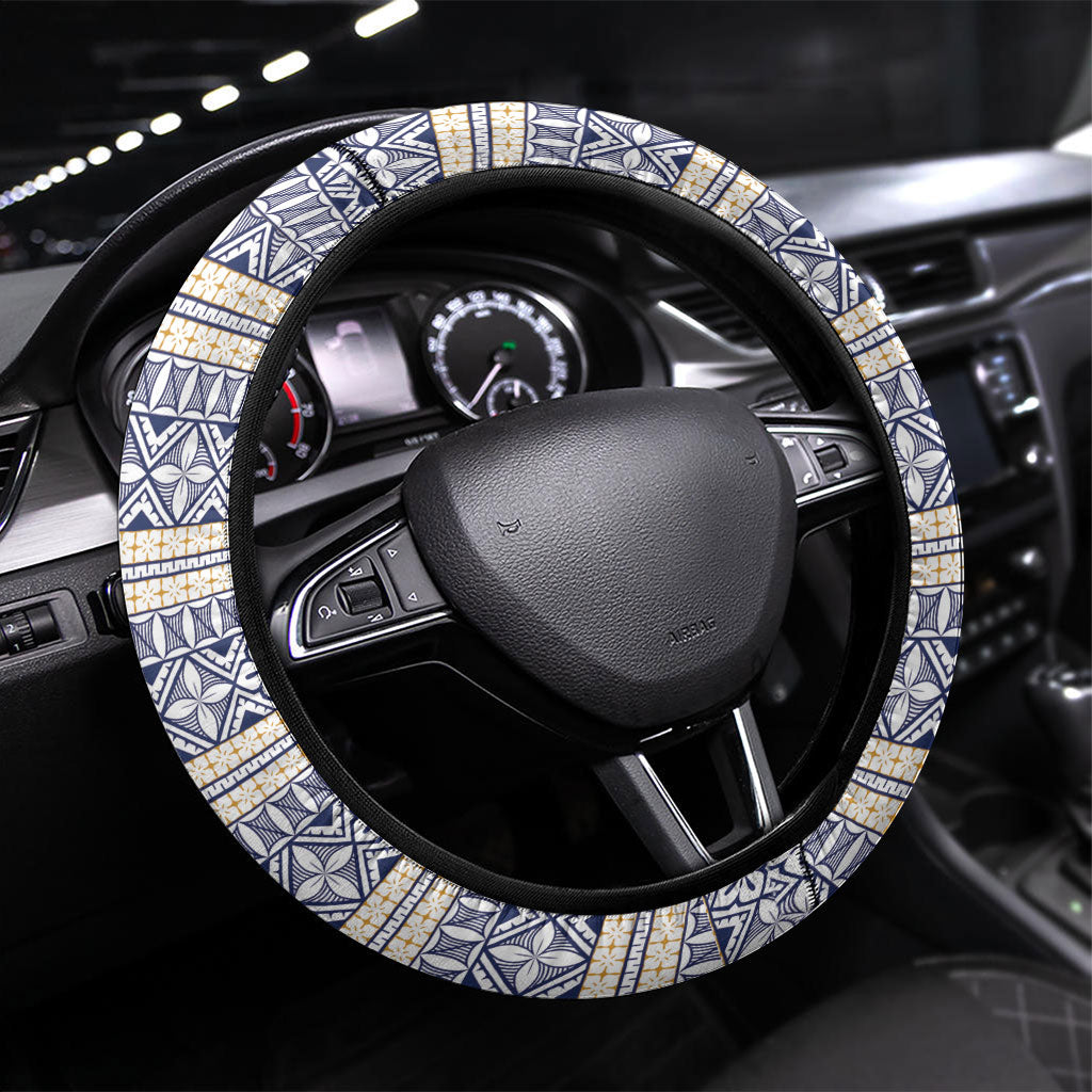 Fiji Queen Victoria School Steering Wheel Cover QVS 120 Years Queen Victoria Alumni Legacy LT9 Universal Fit White - Polynesian Pride
