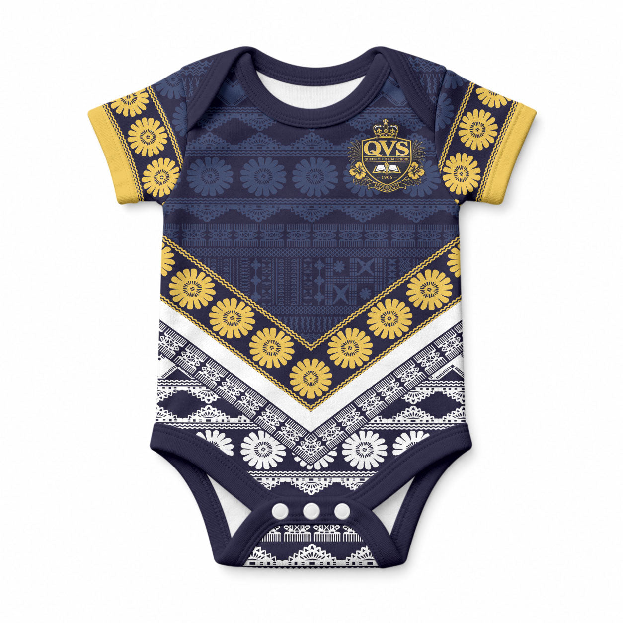 Fiji Queen Victoria School Baby Onesie QVS 1906 Generational School Legacy LT9 Blue - Polynesian Pride