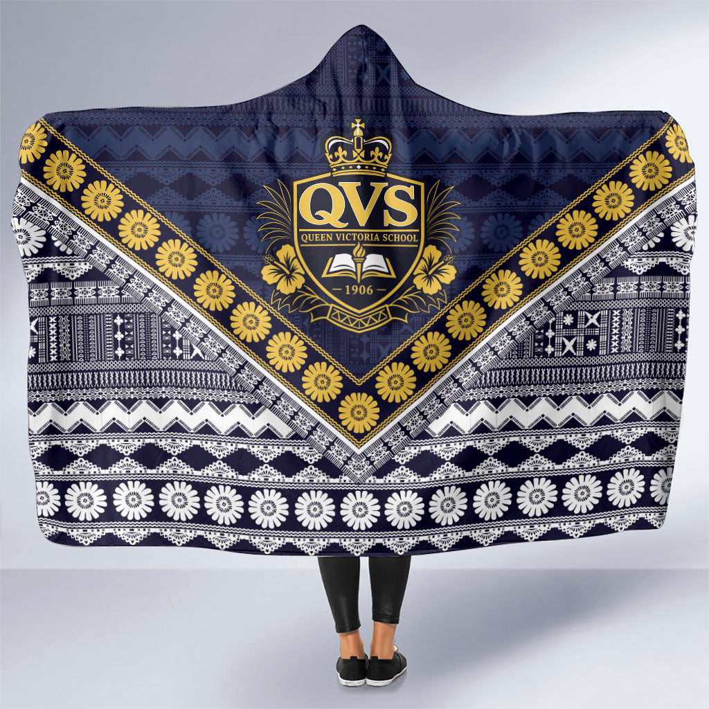 Fiji Queen Victoria School Hooded Blanket QVS 1906 Generational School Legacy LT9 One Size Blue - Polynesian Pride
