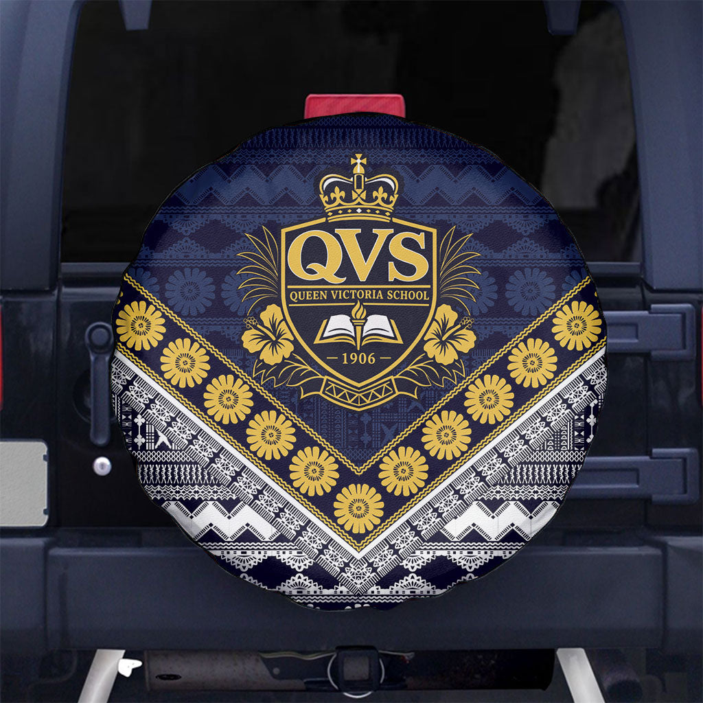 Fiji Queen Victoria School Spare Tire Cover QVS 1906 Generational School Legacy LT9 No hole Blue - Polynesian Pride