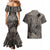 Beauty and The Warrior Polynesian Valentine Couples Matching Mermaid Dress and Hawaiian Shirt Hibiscus FLowers Brown Style LT9 - Polynesian Pride