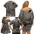 Beauty and The Warrior Polynesian Valentine Family Matching Off Shoulder Short Dress and Hawaiian Shirt Hibiscus FLowers Brown Style LT9 - Polynesian Pride