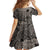 Beauty and The Warrior Polynesian Valentine Kid Short Sleeve Dress Hibiscus FLowers Brown Style LT9 - Polynesian Pride