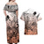 Beauty and The Warrior Polynesian Valentine Couples Matching Off Shoulder Maxi Dress and Hawaiian Shirt Hibiscus FLowers Orange Style LT9 - Polynesian Pride