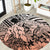 Beauty and The Warrior Polynesian Valentine Round Carpet Hibiscus FLowers Orange Style LT9 Orange - Polynesian Pride