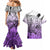 Beauty and The Warrior Polynesian Valentine Couples Matching Mermaid Dress and Hawaiian Shirt Hibiscus FLowers Purple Style LT9 - Polynesian Pride