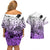 Beauty and The Warrior Polynesian Valentine Couples Matching Off Shoulder Short Dress and Hawaiian Shirt Hibiscus FLowers Purple Style LT9 - Polynesian Pride