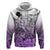 Beauty and The Warrior Polynesian Valentine Hoodie Hibiscus FLowers Purple Style LT9 Pullover Hoodie Purple - Polynesian Pride