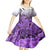 Beauty and The Warrior Polynesian Valentine Kid Short Sleeve Dress Hibiscus FLowers Purple Style LT9 - Polynesian Pride