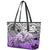 Beauty and The Warrior Polynesian Valentine Leather Tote Bag Hibiscus FLowers Purple Style LT9 - Polynesian Pride