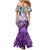 Beauty and The Warrior Polynesian Valentine Mermaid Dress Hibiscus FLowers Purple Style LT9 - Polynesian Pride