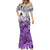 Beauty and The Warrior Polynesian Valentine Mermaid Dress Hibiscus FLowers Purple Style LT9 - Polynesian Pride