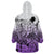 Beauty and The Warrior Polynesian Valentine Wearable Blanket Hoodie Hibiscus FLowers Purple Style LT9 - Polynesian Pride