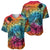 Beauty and The Warrior Polynesian Valentine Baseball Jersey Hibiscus FLowers Rainbow Style LT9 - Polynesian Pride