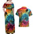 Beauty and The Warrior Polynesian Valentine Couples Matching Off Shoulder Maxi Dress and Hawaiian Shirt Hibiscus FLowers Rainbow Style LT9 - Polynesian Pride