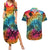 Beauty and The Warrior Polynesian Valentine Couples Matching Summer Maxi Dress and Hawaiian Shirt Hibiscus FLowers Rainbow Style LT9 Rainbow - Polynesian Pride