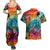 Beauty and The Warrior Polynesian Valentine Couples Matching Summer Maxi Dress and Hawaiian Shirt Hibiscus FLowers Rainbow Style LT9 - Polynesian Pride